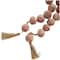 5ft. Paper Mache Round Distressed Beaded Garland with Tassel